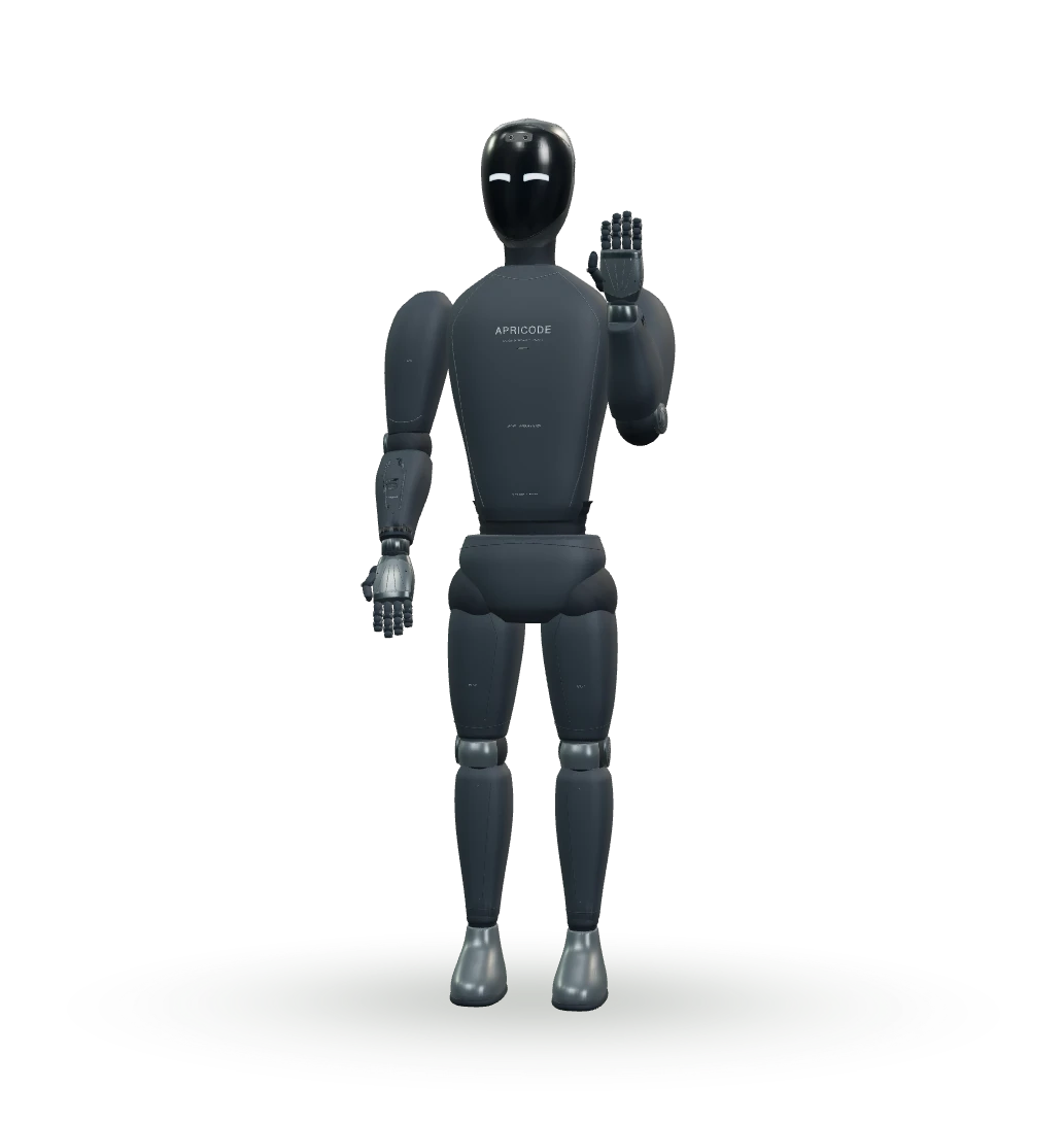 Our Apricode robot waving hello